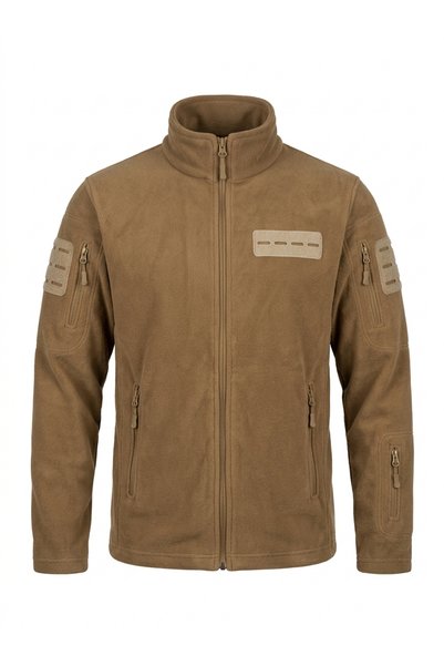 ELMAS TOUCH Unisex Taktik Polar Mont Bej Renk Tam Fermuarlı Çok Cepli Askeri ...