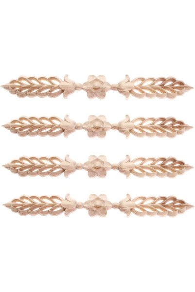 Generic Wood Appliques, 4-Pack Decorative Onlays for Furniture, Leaf and Flow...