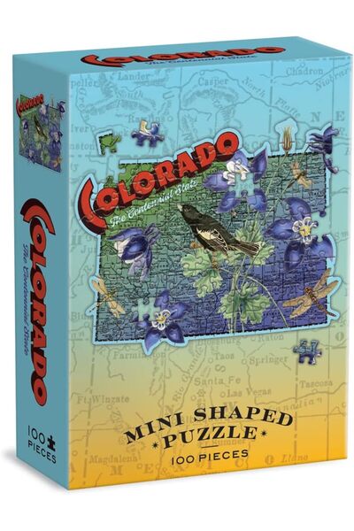 Generic Wendy Gold Colorado Shaped Mini Puzzle, 100 Pieces, 8” x 9.75” – Die-...