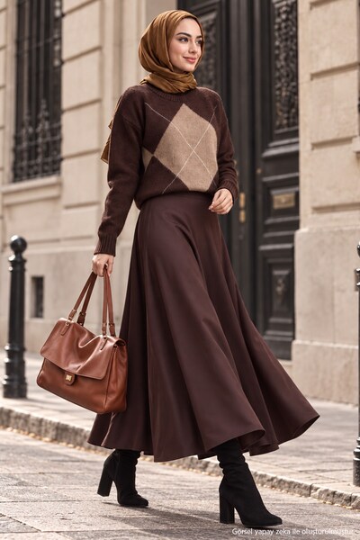 hafsamina Pullover mit Baklava-Muster, braun, HM2976