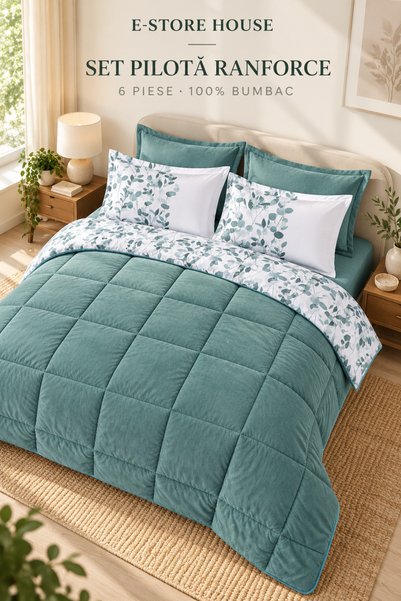 RALEX PUCIOASA Ranforce Putto Set, Duvet 195 × 215 cm, Duvet Cover 160 × 200 ...