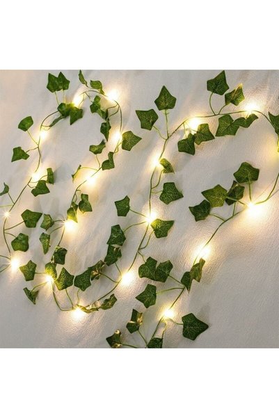 Noonedibs Luminițe solare de Crăciun, ghirlandă de iederă artificială de 10 m...
