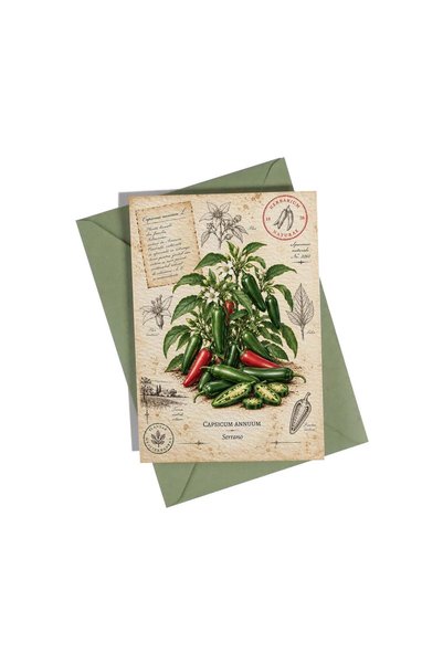 OEM Felicitare Botanică Serrano Chilli – Colecția Chili