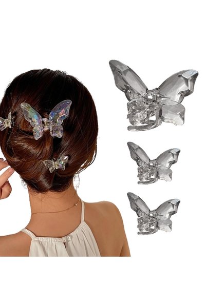 Noonedibs 3 bucăți de agrafe decorative cu fluture din plastic, potrivite pen...
