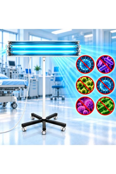 PROCART Portable UVC Bactericidal Lamp 2x30W, 360-degree adjustable, mobile a...