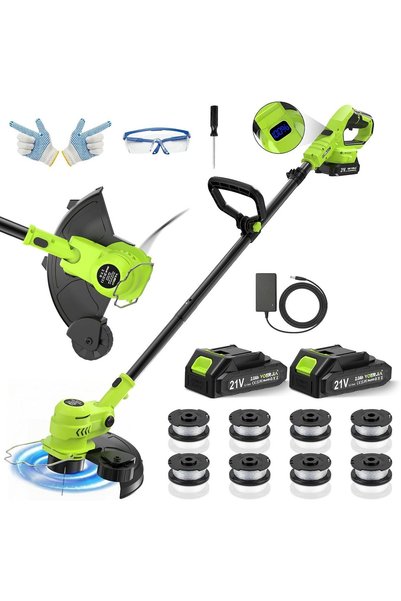 VOERJIA Electric Grass Trimmer, 750W, 21V, 30 cm cutting width, 2 2000 mAh ba...