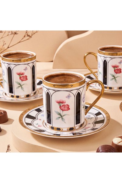Aryıldız Best 12 Parça 6 Kişilik Kahve Fincan Takımı Siyah 90 ml