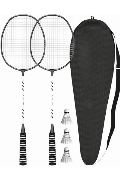 ATİKHOME Badminton Set,TIKHOME 2 Player Badminton Rackets Carbon Fiber Badmin...