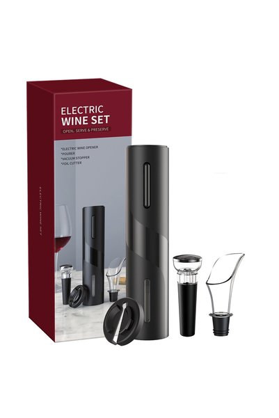 Noonedibs Set deschizător de vin 4 în 1, deschizător de vin electric, set cad...