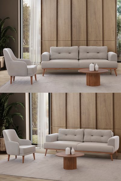 indes home Gloria 3+1 Koltuk Takımı Krem