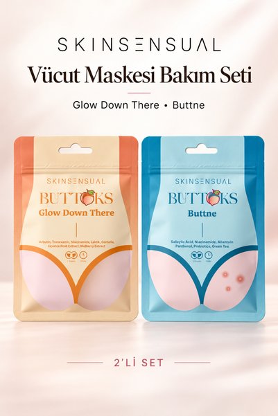 Skin Sensual Vücut Maskesi Bakım Seti, Glow Down There ve Buttne, 2’li