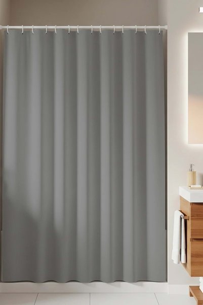 Jackline -Grey- Double Winged Bathroom Shower Curtain (2X110X200)