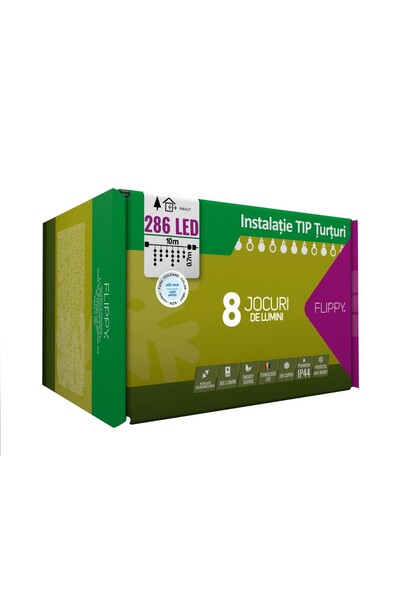 Alista Home Χριστουγεννιάτικα φωτάκια, 10 μ., 132 LED, Φωτάκια παγοκρυστάλλου...