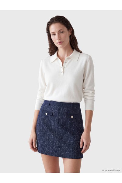 LC Waikiki Özmarka New Season Indigo Zippered Mini Jean Skirt