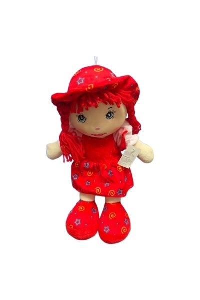 OEM Плюшена играчка, кукла, 37x21 см, червена