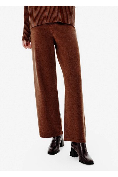 Knitss Relax Fit Kahverengi Kaşmir Triko Pantolon