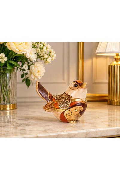 Iliadis Alexandros Figurină decorativă, ornament elegant alb-auriu