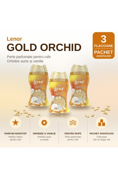 lenor Комплект от 3 броя ароматизирани перли за пране с аромат на златна орхи...