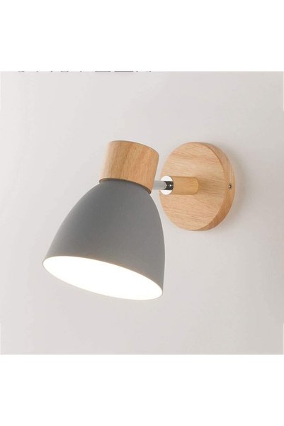 Noonedibs Lampă de perete nordică din metal, fier, macaron, pentru dormitor, ...