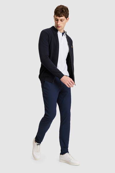U.S. Polo Assn. Men's Navy Blue Slim Fit Canvas Trousers 50328974-Vr033
