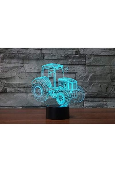 Noonedibs Lampă de noapte 3D cu tractor, lumină de noapte LED cu tractor, dec...