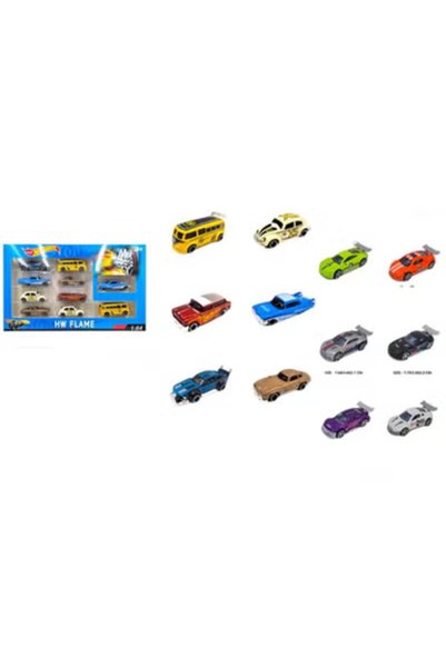 HOT WHEELS مجموعة سيارات سباق معدنية مصبوبة، 12 قطعة للأطفال، بألوان متنوعة