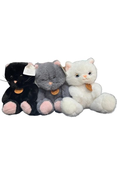 OEM Set de jucării de pluș, 3 pisici pufoase, 24 cm, multicolor