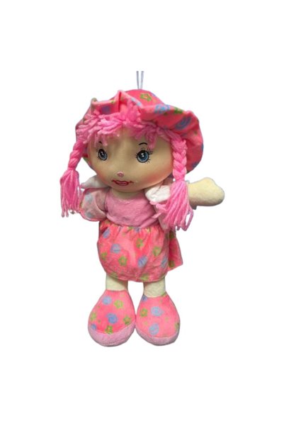 OEM Плюшена играчка, кукла, 37x21 см, тъмнорозова