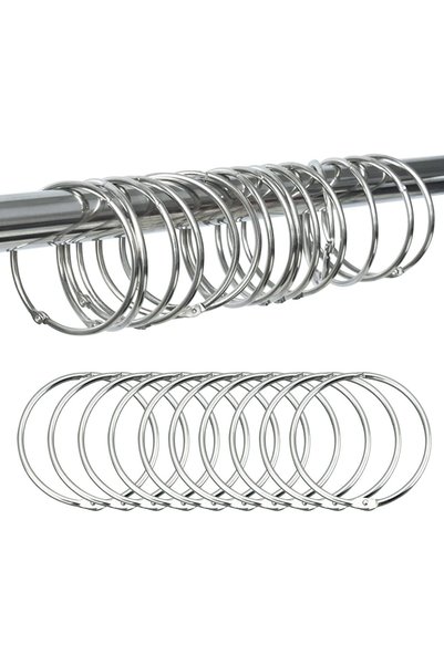 Noonedibs Inele rotunde metalice antirugină pentru perdea de duș, pentru baie...