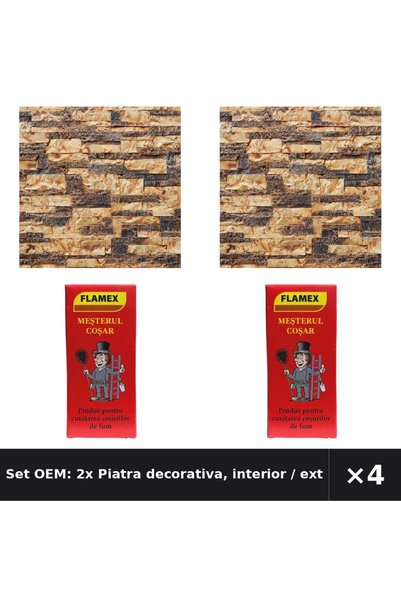IRO Set OEM: 2x Piatra decorativa, interior / exterior, Basel + Pastile curat...