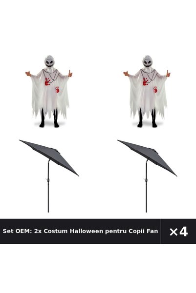 OEM Set: 2x Halloween Costume for Children Ghost 6 Years + Gray Garden Umbrel...