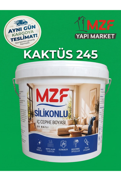 MZF Silikonlu Silinebilir Su Bazlı İç Cephe DUVAR Boyası - KOKUSUZ YÜKSEK KAPATILCIK YEŞİL RENK