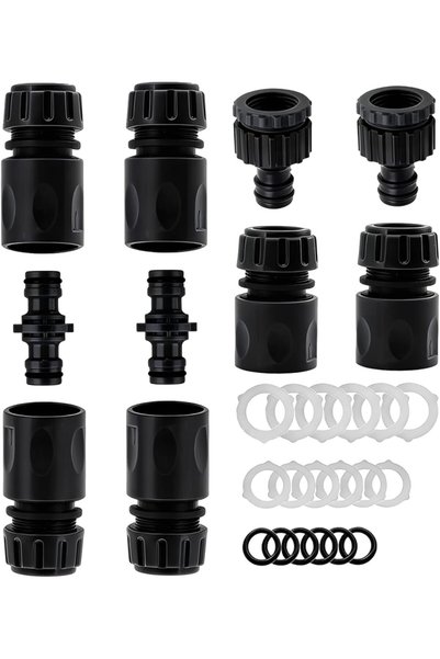 Generic 10Pack Black Garden Hose Connectors for Outdoor Indoor Tap, Hose Pipe...