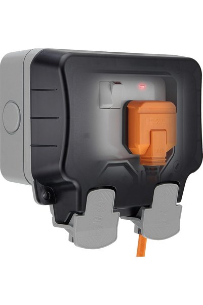Generic BG Electrical Outdoor Double Switched Power Wall Plug Socket, Weather...