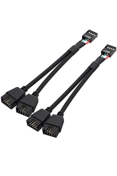 Generic كابل تمديد USB 2.0 للوحة الأم، حزمة من قطعتين، سلك تقسيم USB داخلي مز...