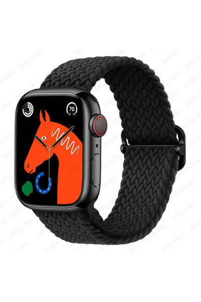 Choice 38mm 40mm 41mm Black Braided Solo Loop For Apple watch Ultra band 40mm...