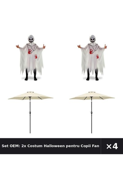 OEM Set: 2x Halloween Costume for Children Ghost 6 Years + Beige Garden Umbre...