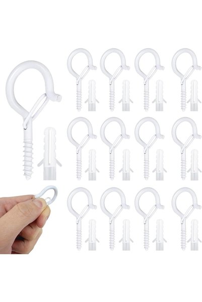 Generic Screw-In Hooks, 12 PCS Heavy Duty Ceiling Hooks with Secure Lock, Coa...