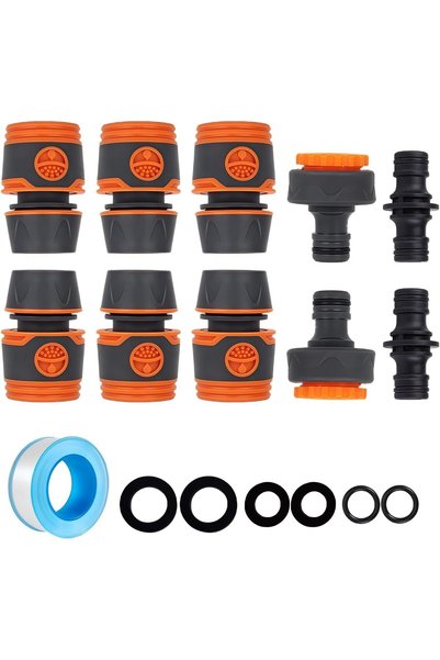 Generic مجموعة موصلات وتركيبات خراطيم الحدائق، موصل صنبور للخرطوم الخارجي 1/2...
