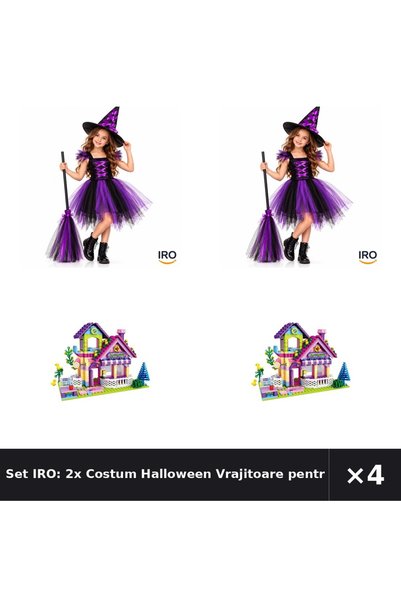IRO Σετ: 2x Στολή μάγισσας για κορίτσια για το Halloween, 6+ Τουβλάκια κατασκ...