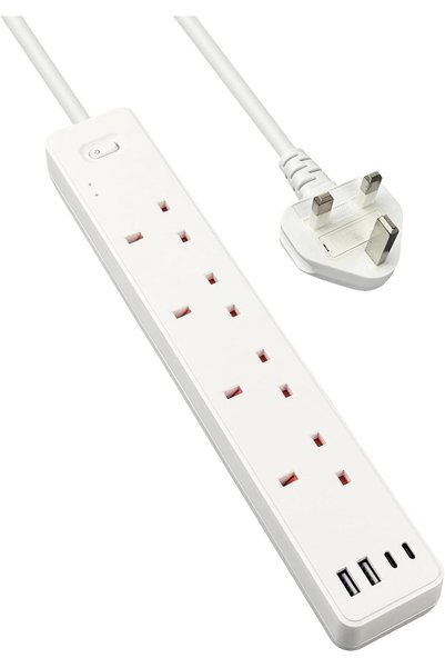 Generic 4 Way Extension Lead with USB (2 USB C) Power Strip Surge Protector
