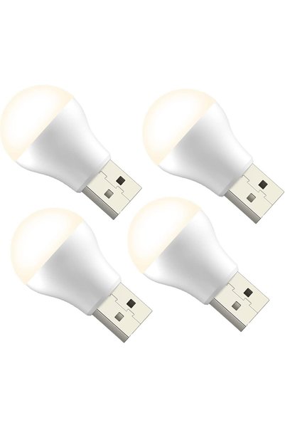 Generic مصباح ليد ليلي يعمل بمنفذ USB، مصباح سيارة صغير محمول، أبيض دافئ، مثا...