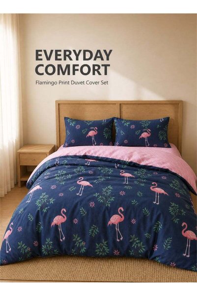 Generic Brand GOLDEN HOME 6-Piece King/Queen Size Flamingo Pattern Duvet Cove...