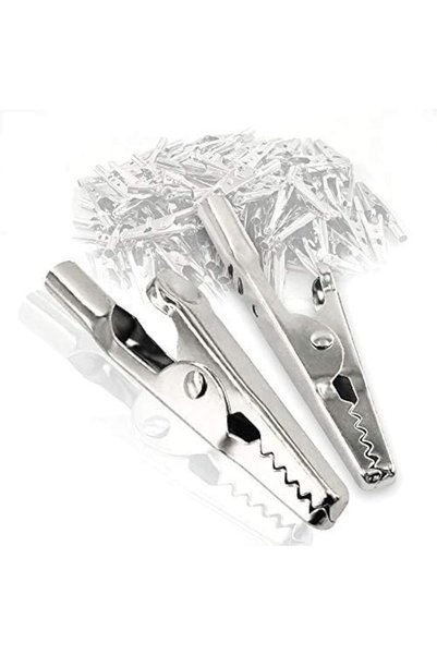 Generic 100 PCS Metal Alligator Clips Electrical 50mm Test Clamps, 2 Inch Gat...
