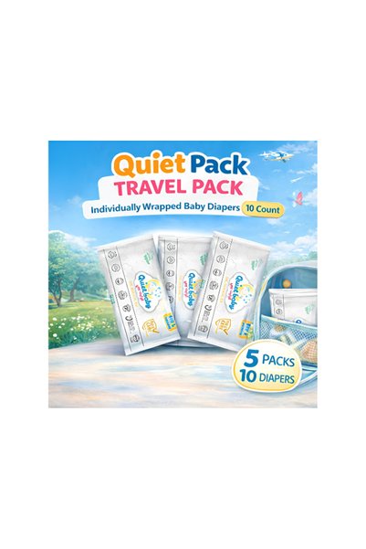 Quiet baby Travel Pack of 6 - Individually Wrapped Baby Diapers for Maximum Hygiene (10 Diapers)
