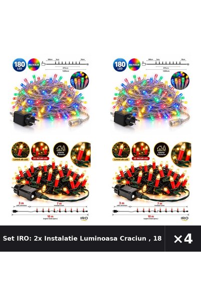 IRO Σετ: 2x Χριστουγεννιάτικα Φωτάκια, 180 LED + Χριστουγεννιάτικα Φωτάκια, 2...