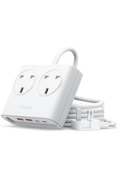Generic PD 20W Extension Lead with USB Slots, 2 Way Extension Socket with 2 U...