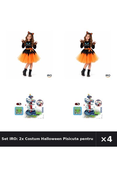 IRO Set: 2x Halloween Kitty Costume for Girls, 4 Years + Circular Garage Trac...
