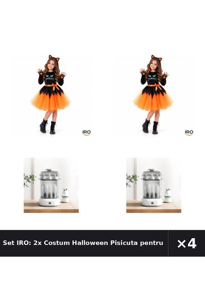 IRO Set: 2x Halloween Kitty Costume for Girls, 4 Years +1