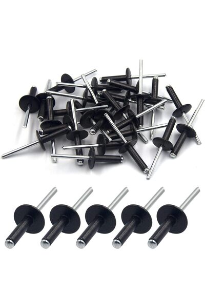 Generic Large Flange Rivets, 50 PCS 20mmx4.8mm Black Aluminum Blind Pop Rivet...